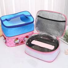 Sanrio 1 szt. Torba na lunch z motywem kreskówki Sanrio, Kuromi, Hello Kitty, My Melody, wielokrotnego użytku, składana, przenośna, odpowiednia do szkoły, pracy, pikniku, na zewnątrz, z powrotem do szkoły