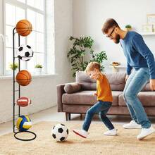 5 Tier Layer Ball Stand Holder For Footballs, Basketballs, Volleyballs, Detachable Ball Storage Rack Metal Ball Organizer Football Holder Stand Basketball Rack Display Stand For Home Gym - Variant - View 8