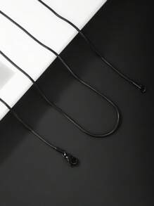 1 pieza Collar de cadena de serpiente negra de acero inoxidable con estilo minimalista de moda para hombres y mujeres, adecuado para uso diario