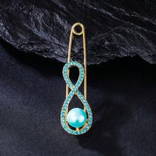 1pc-Fashion Elegant Infinity Brooch Zinc Alloy Rhinestone Inlaid Brooch Suitable For Women Daily Banquet Party Wear Dress Suit Accessory - XD825160 - View 13