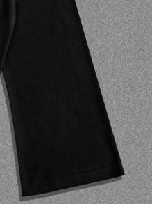 1 件男士宽松复古时尚耶稣 3D 印花喇叭袖短款休闲 T 恤，春夏秋季，情绪摇滚，秋季，2000 年代风格 - 黑色 - 查看 5