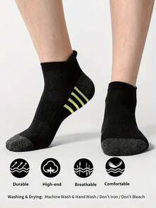 1/3/6/10 Pairs Multi-Color Plus Size Men's Breathable Mesh Basketball Sports Ankle Socks, Spring/Summer - Multicolor - View 8