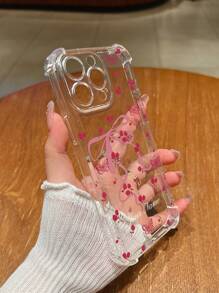 1 pieza Funda personalizada para teléfono con diseño de Flores rosas y mariposas, impresión UV de alta definición, protección anticaídas transparente para las esquinas y la lente, compatible con iPhone 16 Pro Max/16 Pro/15 Pro Max/14 Pro Max/13 Pro Max, y teléfonos Android OPPO A, Redmi. Adecuado para regalos de Pascua, San Valentín, vuelta al cole, uso diario y aniversarios.