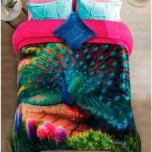 Soft Shearling Reverse Coverlet - Tokyo Turkeys - View 2