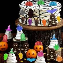 New Halloween Silicone Chocolate Mold, 48 Cavities Candy & Gummy Molds, Non-Stick Chocolate Baking Tray, Jelly, Pumpkin Gummies, Witch Hats, Bats, Skulls, Spiders, Tombstones Shapes - Dishwasher, Oven, Freezer Safe - Multicolor - View 8