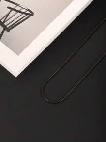 1 pieza Collar de cadena de serpiente negra de acero inoxidable con estilo minimalista de moda para hombres y mujeres, adecuado para uso diario