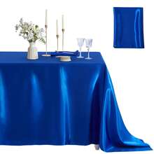 1 PC Ruisita Satin Party Table Cover Wedding Rectangle Bright Silk Smooth Fabric Tablecloth Decor For Wedding Banquet Christmas Party Table Decoration,