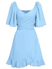 Women Midi Dresses - Blue - View 10