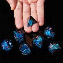 Lightweight Portable RPG Dice Set, Dual Color Glossy Sharp Edge Resin Dice Set - Multicolor - View 3
