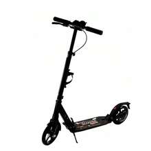 LARGE FOLDABLE SCOOTER, SHOCK ABSORBER, CITY BRAKE, 100 KG, BLACK - Black - View 4