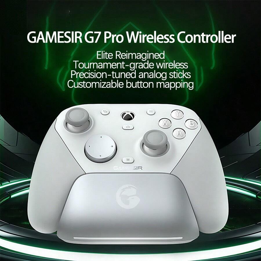 GAMESIR G7 Pro Elite Controller: Ready To Connect To All Platforms Without Adjustment Professional-Grade Hall-Effect Joystick + Double-Cut Trigger Anti-Drift And Durable Compatible With PC/Xbox/Android/TV White - White - View 1
