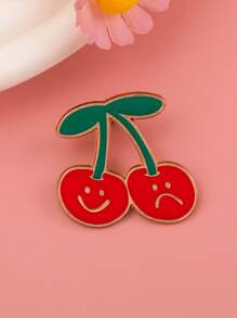 1 pièce Broche créative en fruit de dessin animé, accessoire rafraîchissant d'été en fruit fait main pour vêtements, sac, chapeau, en alliage métallique, pins de décoration mignons