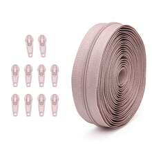 20种颜色，#3尼龙拉链，1套（177.16英寸/450厘米/5码拉链+10个配套拉链头），多种颜色可选，可剪裁成任意长度，适用于服装、家纺、箱包、玩偶 - 彩色 - 查看 11