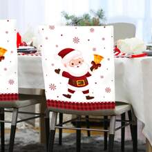 4 piezas/6 piezas/280 piezas Fundas para sillas navideñas, fundas para sillas con diseño de Papá Noel y campanas, decoraciones navideñas para fiestas, fundas para sillas de Navidad para interiores y exteriores, suministros para fiestas navideñas, adecuadas para reuniones familiares navideñas, decoración de ambiente para fiestas festivas, regalos, decoración temática de restaurante, fundas para respaldos de sillas de lino, decoración estacional para el hogar, fundas para sillas resistentes a la suciedad, fundas para sillas de comedor navideñas