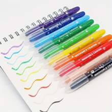 10pcs Washable Silk Color Pens Retractable, Vivid Colors, Suitable For Drawing And Painting On Paper And Art Projects, Paper Coloring Supplies | Vibrant Painting Color Pens | Washable Markers