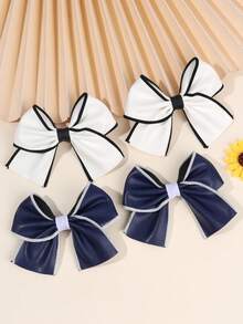 2 peças laços de cabelo brancos para meninas elegantes grampos de cabelo branco cor sólida grampos de cabelo de laço branco para todas as estações grampos de jacaré simples para meninas acessórios de cabelo para festa de fim de ano para crianças e bebês - Branco - Ver 13