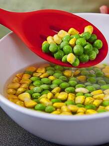 1pc, Integrated Silicone Kitchenware, Kitchen Cooking Spoon, Thick Spoon, Rice Spoon, Small Colander, Salad Spoon, Stirring Salad More Tableware, Kitchen Accessories, Kitchen Appliances, Kitchen Gadgets, Kitchen, Kitchen Stuff