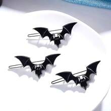 1pc Halloween Punk Style Bat Design Hairclip, Bangs Clip, Hair Accessory