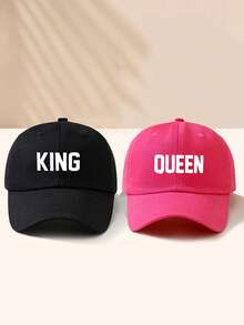 2pcs Women's Printed "KING QUEEN" Baseball Cap, Adjustable Outdoor Casual Sun Protection Hat Suitable For Spring, Autumn, Travel, Beach, Men's Y2K Style Hat - Baseball Cap 2 - View 15
