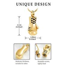 Boxing Glove Shape Stainless Steel Ashes Keepsake Cremation Jewelry For Ash Cool Cremation Pendants For Ashes Cremation Necklace - Gloves - View 2