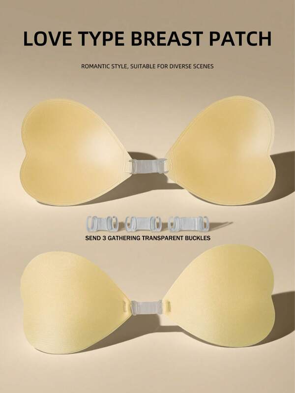 Heart Shaped Nipple Pasties, Invisible Mini Bras, Swimwear Beach Accessory