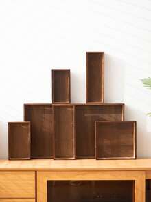 1 个带手柄的木制托盘，适用于食物、蛋糕、沙拉、水果、寿司、饮料、牛排、披萨、谷物，哑光纹理表面，适用于咖啡厅、家庭、甜点、茶、面包、小吃和杯子 - 紫紅色 - 查看 5