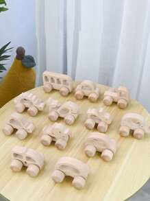 Wooden Toys Cars, Montessori Toys For Kids, Baby Rattle Toy Cars For Toddlers, Wooden Baby Toys, Baby Boy Nursery Decor Natural Wood Rattle Baby Push Cars