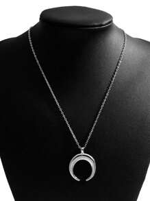 1 Peça Novo Colar de Pingente de Lua Crescente Simples Dourado/Prateado, Corrente de Clavícula Joia