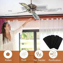 30 Pcs Ceiling Fan Filters For Blades- Activated Carbon Ceiling Fan Air Purifier Pads- Unscented Ceiling Fan Blade Air Filter For Eliminate Odors Dust Contaminants For Home Kitchen - 10 件 - 查看 6