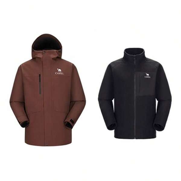 CAMEL CROWN Chaqueta 3 en 1 impermeable y cortavientos para montañismo y senderismo, para todo uso