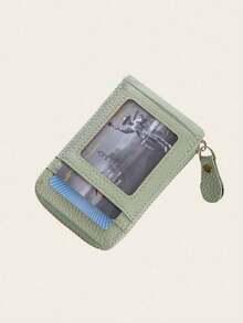 女士短款风琴式卡包 卡包 女士时尚证件包 小巧精致拉链卡包 女士零钱包 钱包 迷你钱包 零钱包 卡包 - 淺粉色 - 查看 4