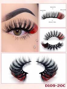1 Pair Shiny Ombre Faux Mink Eyelashes, Shiny Natural Long And Fluffy, Suitable For Party, Makeup, Cosplay And Other Occasions - Multicolor - View 4