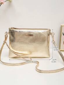 Mini Wrist Coin Purse & Cross-Body Bag, Women's Shoulder Bag, Spring/Summer New Sweet Square Bag, Wholesale, Versatile - Gold - View 4