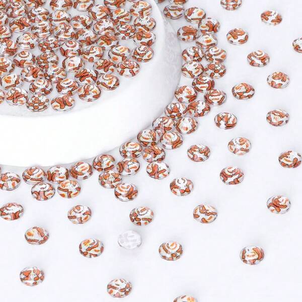 1440PCS Glass Flat Bottomed Diamond Round Leopard Print Color Multiple Sizes Fully Suitable For DIY Clothing Accessories