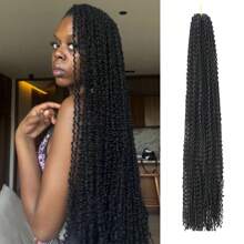 长款波浪卷曲微型ZIZI盒式辫子，扭曲高端合成钩编波浪微型非洲小3S盒式辫子，适合女性和女孩 - 彩色 - 查看 25