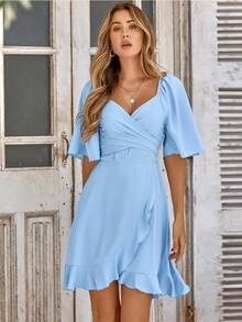 Women Midi Dresses - Blue - View 3