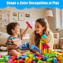 幼儿泡沫积木，EVA软质堆叠拼装玩具套装，大号软积木，适合学龄前儿童，益智拼图玩具，3-6岁儿童（男孩女孩皆宜），生日礼物，拼装玩具，积木工具套装，建筑套装，亲子互动，生日和节日礼物，返校礼物，圣诞节和万圣节礼物 - 彩色 - 查看 5