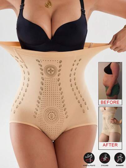 1pc High Waist Sauna Shaping, Slimming, Yoga Fitness Seamless Compression Activewear, Moisture-Wicking Anti-Friction Non-Rolling Fitness Accessory, For Abdominal Shaping, Waist Cincher, Waist Trainer