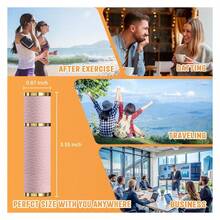 5ml Travel Perfume Atomizer Refillable,Portable Genuine Leather Sprayer, Pocket Size Empty Fragrance Spray Bottle - Gift For Women Men Pink - 彩色 - 查看 4