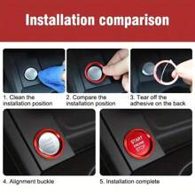 1 件铝合金汽车启停按钮盖 - 汽车内饰配件，2 件套，适用于奥迪 Q5、Q7、A8L、A5、A6L、A4L 发动机按钮保护器