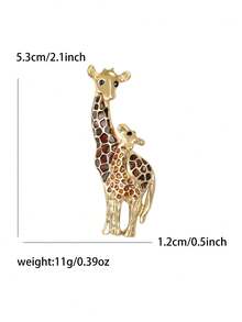 Enamel Giraffe Brooches For Women Animal Pins Casual Accessories Gifts - Giraffe (2280) - View 8