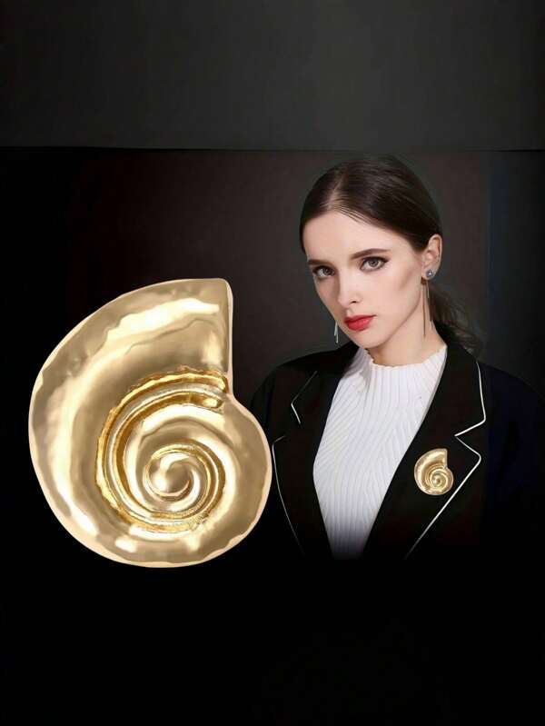 1pc Glossy Snail-Shaped Brooch Pin, Suitable For Pairing With Dresses, Applicable For Party, Daily Wear, Wedding, Summer Occasions, An Accessory Brooch