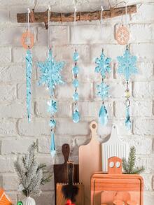 18 pièces Ornements de Noël en cristal pour décorer l'arbre - Ornements en acrylique en forme de flocon de neige et glaçon avec pendentifs à suspendre pour un décor de merveille d'hiver, cristaux pour lustre (clair, bleu, rose, multicolore)