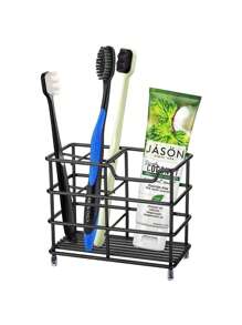 304 不锈钢浴室牙刷架牙膏架支架，空心壁挂式浴室配件收纳整理器，无需钻孔