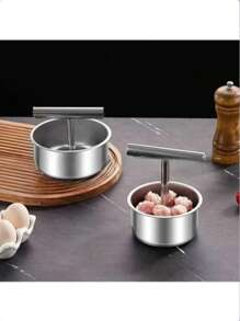1pc Stainless Steel Meatball Maker Tool, Easy DIY Meatballs, Fish Balls, Cookies, Ice Cream, Ideal For Home And Restaurant Kitchen, Durable Kitchen Utensils, Meatball Maker