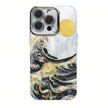 Funda para teléfono 1 pieza adecuada para gama completa de 16/15/14/13/12/11 (13/14 Pro/15 Plus/16 Pro), nueva funda protectora para teléfono con láser IMD degradado con patrón colorido está equipada con una película de lente y un teléfono híbrido clásico resistente a los golpes. - Colores mixtos 1 - Ver 1