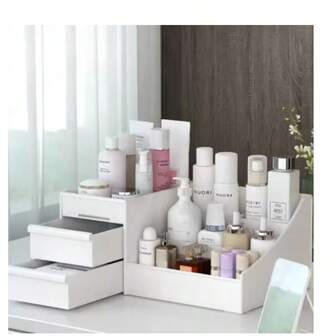 Kunststof lade make-up opbergdoos slaapzaal afwerkplank cosmetica huidverzorging kaptafel bureau kantoorbenodigdheden doos