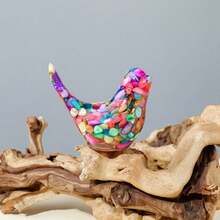 1 件装天然水晶鸟雕像灵气石雕像风水雕塑宠物纪念装饰品家居花园