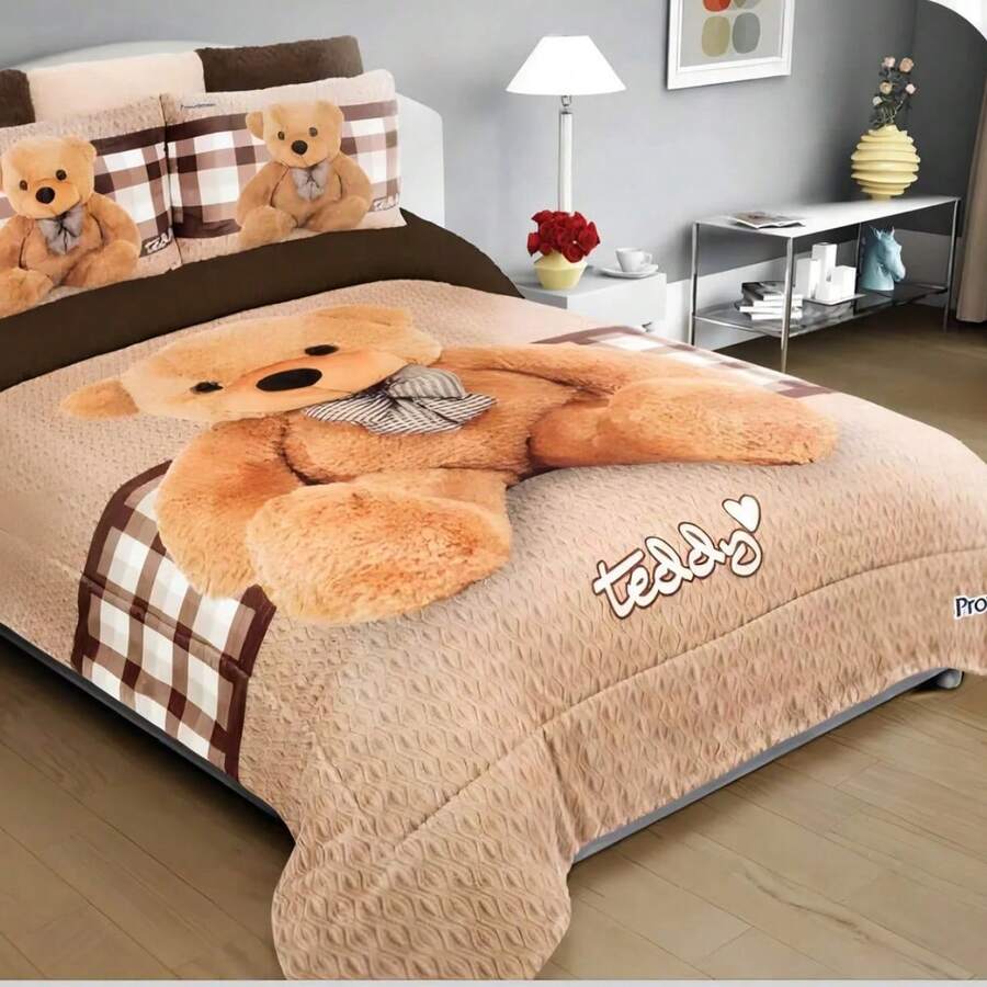 Cobertor Con Reversa De Borrega Térmico PROVIDENCI para los tiempos de frio con Increíbles Diseños Matrimonial-Beautty Home - Teddy - Ver 1