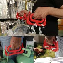 1 个重型购物袋提手 - 符合人体工程学的多功能提钩，适用于购物、旅行、居家和厨房 | 便携式省力收纳盒。非常适合收纳购物袋、水桶、油漆罐、衣架等物品。